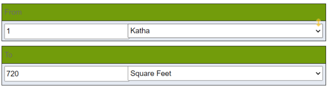 Katha to square feet